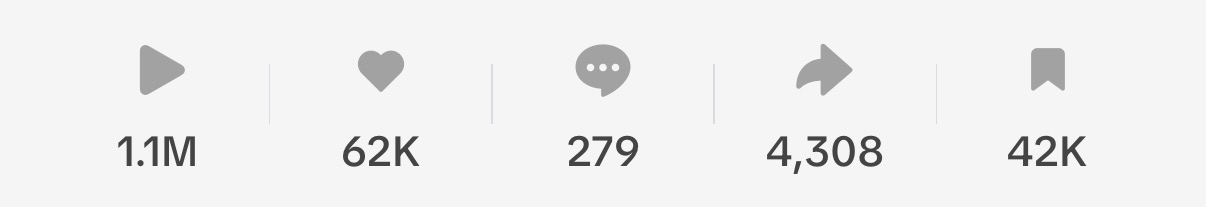 TikTok — 1.1M plays